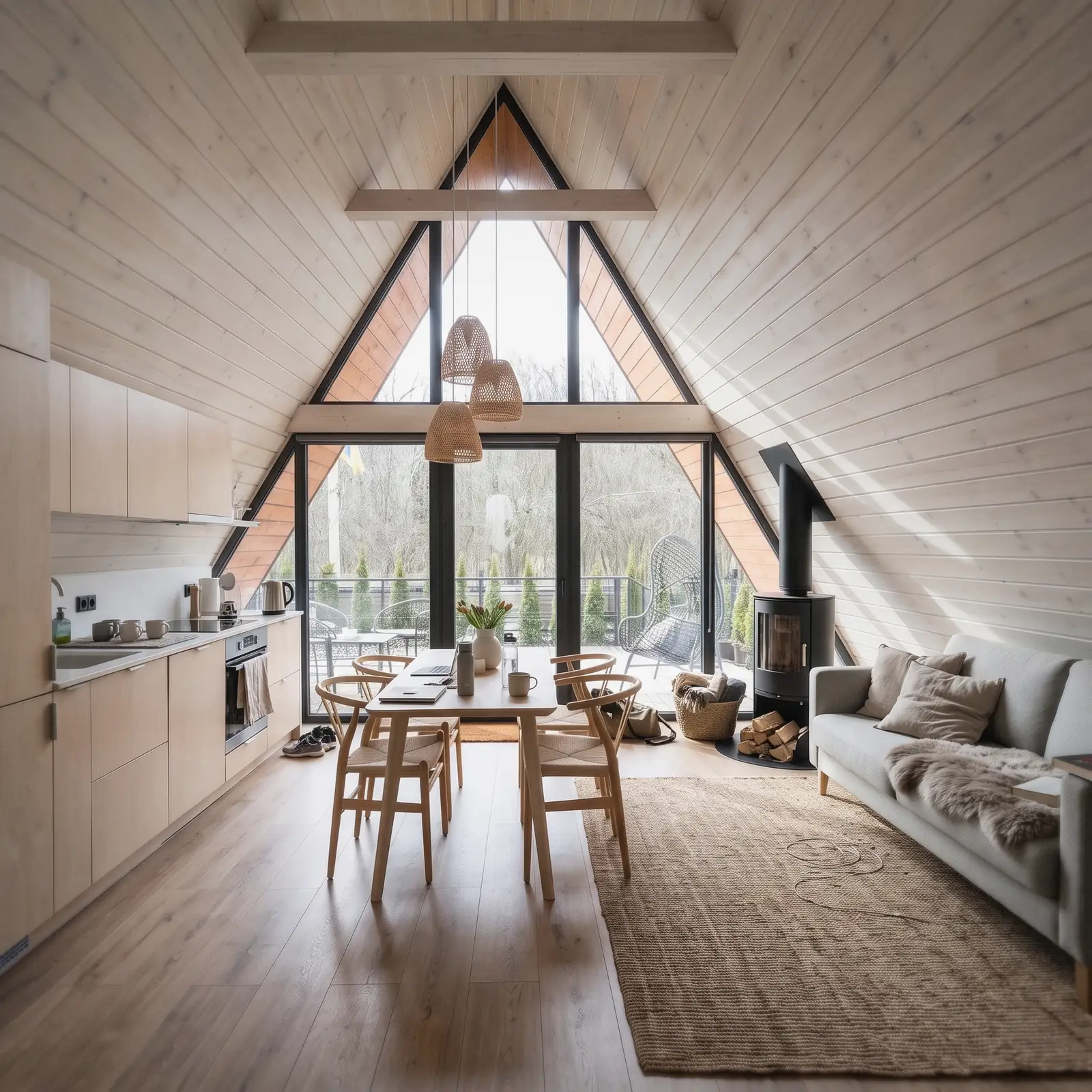 Kitchen and living area